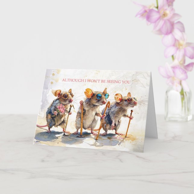 Cartão Ataque de Aniversário de Três Ratos Cegos (Orquídea)