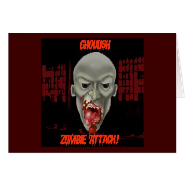 Cartão Ataque Zombie Ghoulish (Frente Horizontal)