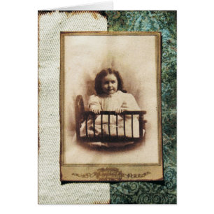 Cartão ATC da menina do vintage