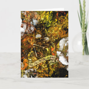 Cartão Até que a Morte em Dourado com trecho de Po