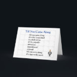 Cartão Até que você vier avante - um poema engraçado do<br><div class="desc">Um poema e uma ilustração maus do aniversário sobre como este dia enlanguesceu antes que você estiver nascido nela.</div>