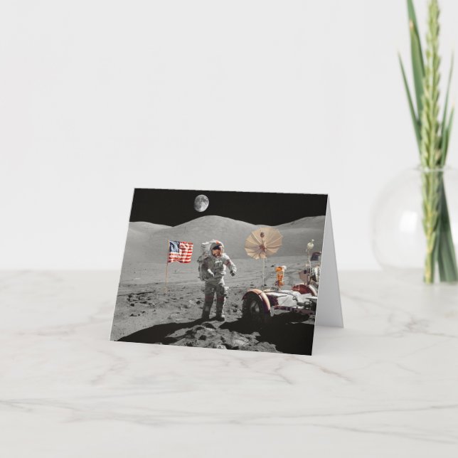 Cartão Aterrissagem à lua ou é? (Frente)