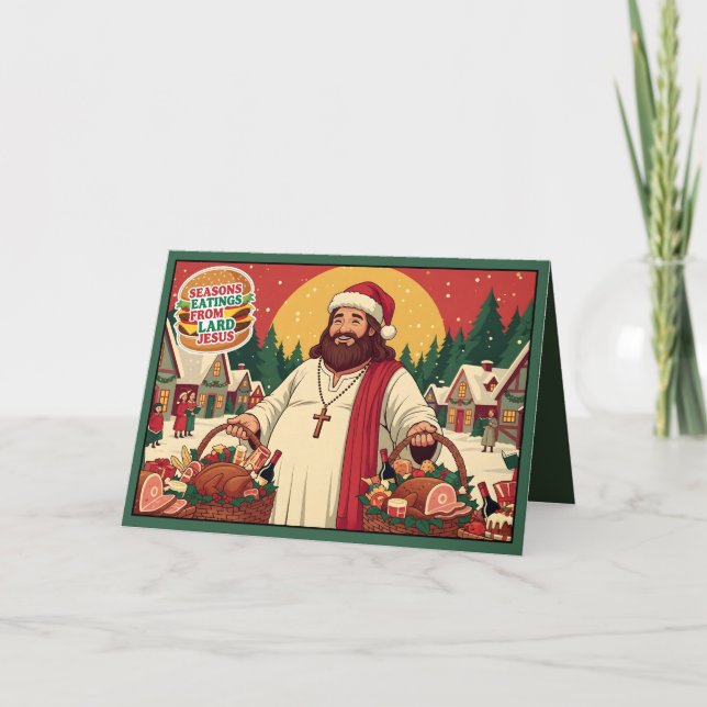 Cartão Atheist Christmas card for atheist non-dieters. (Frente)