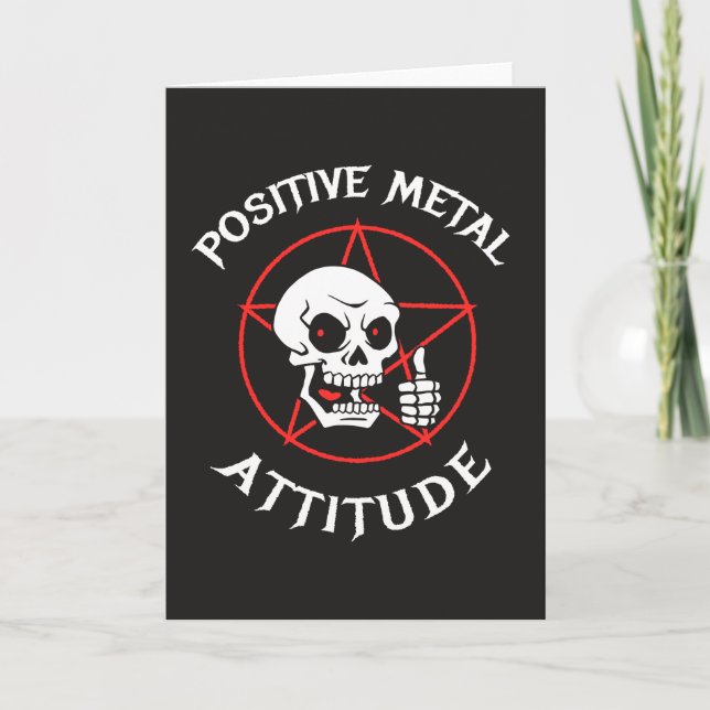 Cartão Atitude positiva do metal (Frente)