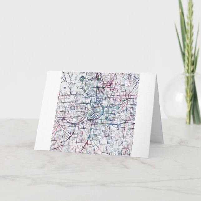 Cartão atlanta map painting (Frente)