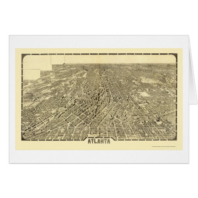 Cartão Atlanta, mapa panorâmico de GA - 1919 (Frente Horizontal)