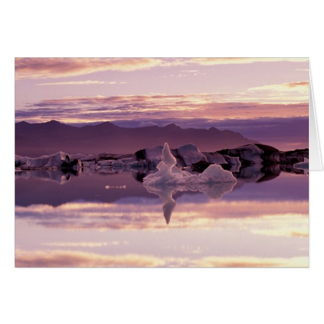 Cartão Atlântico Norte, Islândia, Breioamerkurjokull (Frente Horizontal)