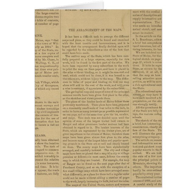 Cartão Atlas de Prefácio do Estado de Maine (Frente)