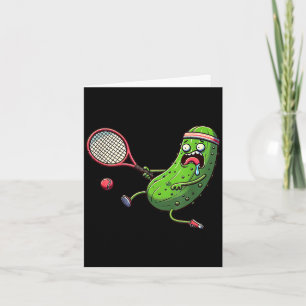 Cartão Atleta de pickle tênis correndo com raquete e bola