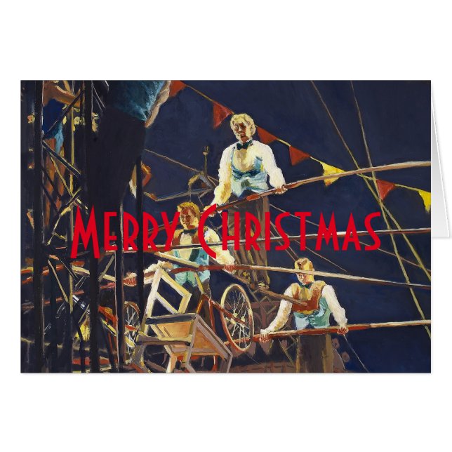 Cartão Ato de Circo de Trapézio Ousado dos Flying Wallend (Frente Horizontal)