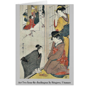 Cartão Ato dois do chushingura por Kitagawa, Utamaro