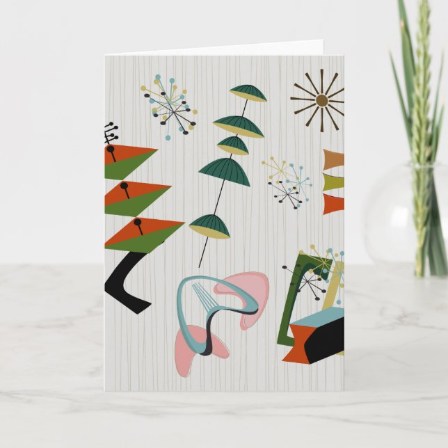 Cartão Atômico retro da Eames-Era inspirado (Frente)