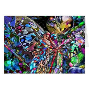 Cartão Através das Asas de uma Borboleta
