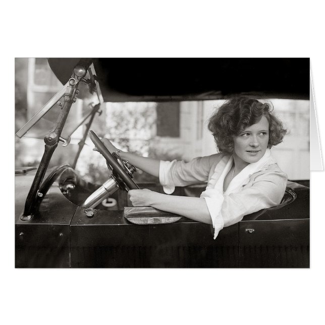 Cartão Atriz ao Volante, 1921 (Frente Horizontal)