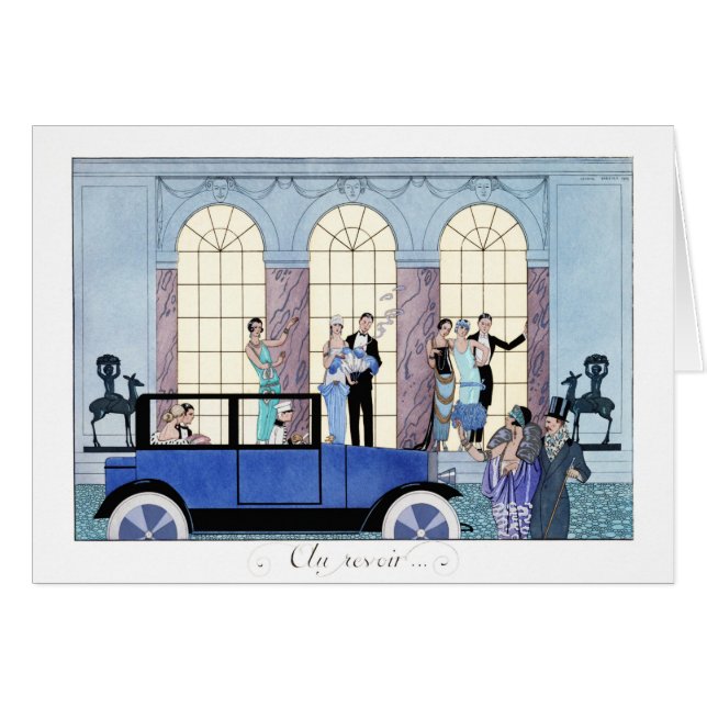 Cartão Au Revoir (Adeus) (Frente Horizontal)