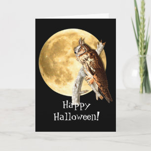 Cartão Audubon Owl & Moon Halloween Card