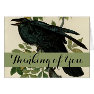 Cartão Audubon Raven Bird Classic Trabalho de arte