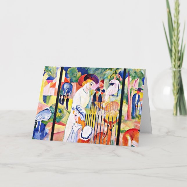 Cartão August Macke - Big Zoo, famosa pintura, (Frente)