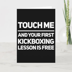 Cartão Aula de Kickboxing Funny Touch Me é Kickboxer Grát
