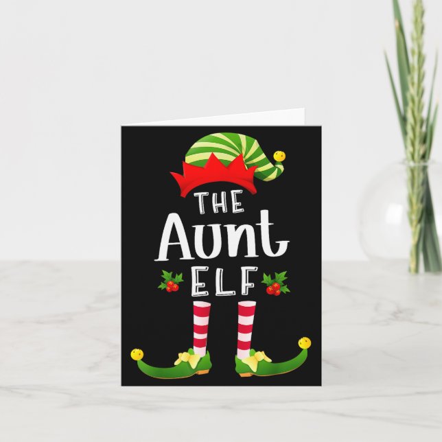 Cartão Aunt Christmas Elf Matching Pajama X-mas Party  (Frente)
