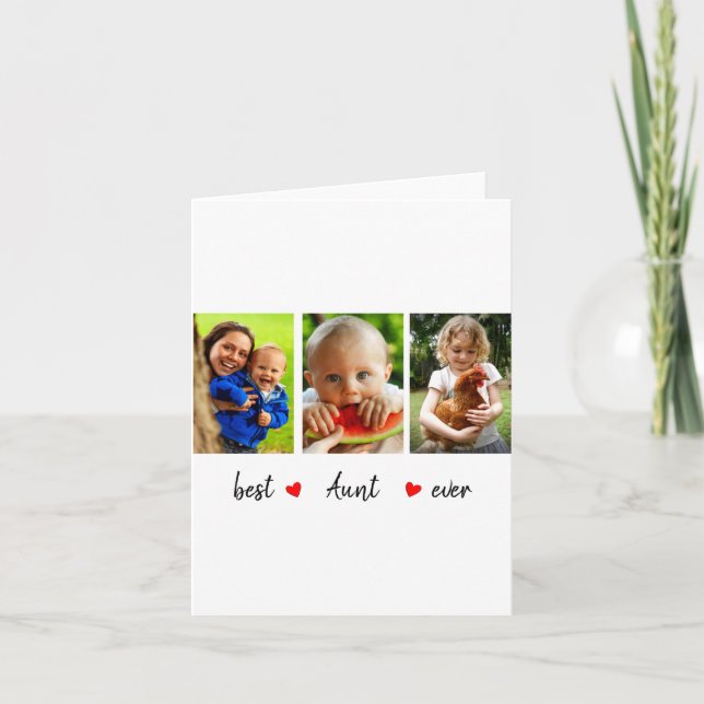 Cartão Aunt Ever 3 Photo  (Frente)