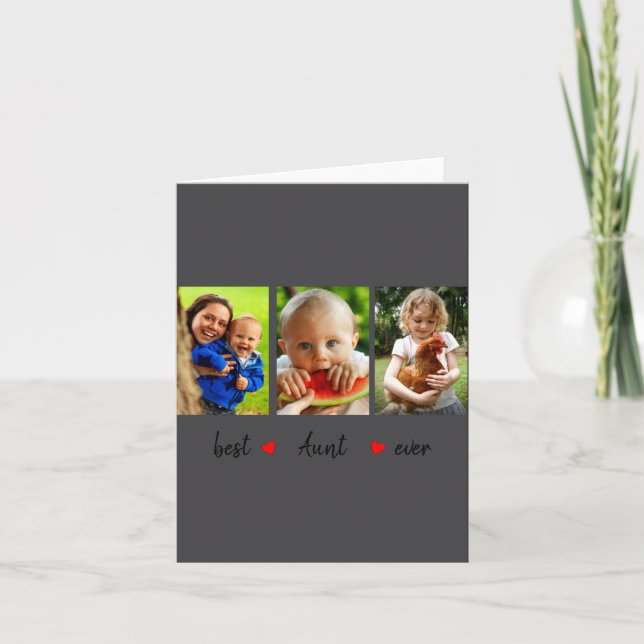 Cartão Aunt Ever 3 Photo  (Frente)