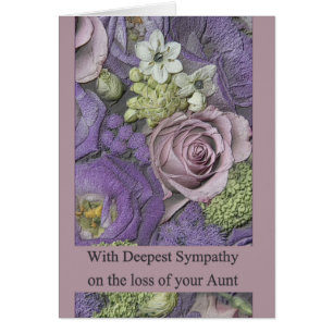 Cartão Aunt loss Sympathy rose card