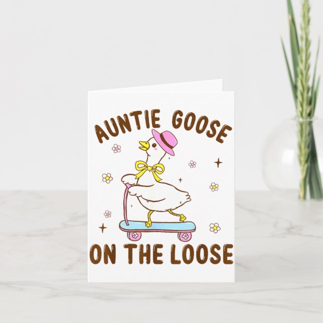 Cartão Auntie Goose On The Loose Funny Birthday Matching  (Frente)