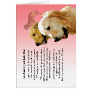 Cartão Auntie Poem - design de Ouro para recuperação de