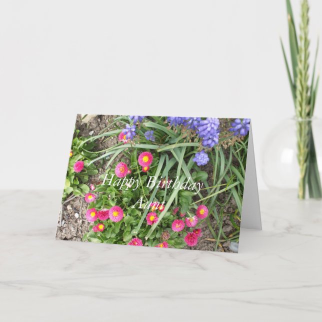 Cartão Aunt's Birthday-flower bed (Frente)