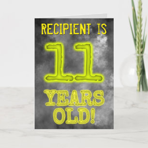 Cartão Aura Brilhante Spooky Olha "11 ANOS!" + Nome