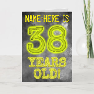 Cartão Aura Brilhante Spooky Olha "38 ANOS!" + Nome