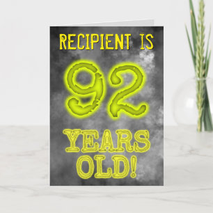 Cartão Aura Brilhante Spooky Olha "92 ANOS!" + Nome