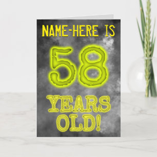Cartão Aura Brilhante Spooky Olhe "58 ANOS!" + Nome