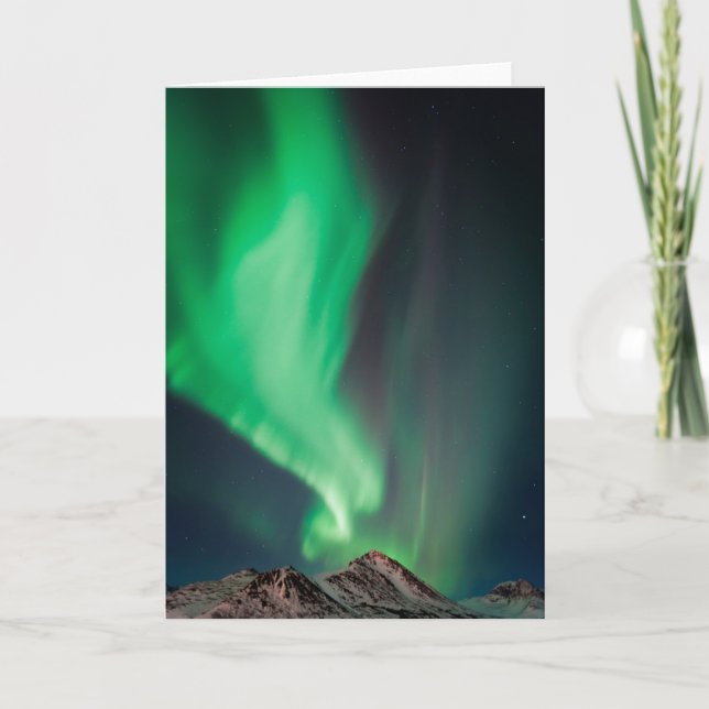 Cartão Aurora Boreal | Anchorage, Alasca (Frente)