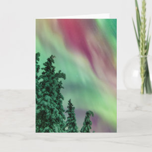 Cartão Aurora Boreal Inverno em Glennallen, Alasca