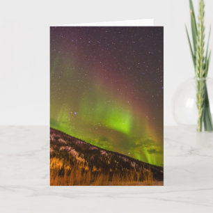 Cartão Aurora Boreal Montanhas Fairbanks Alasca