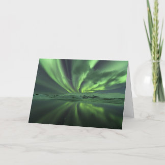 Cartão Aurora de Islândia. A aurora boreal