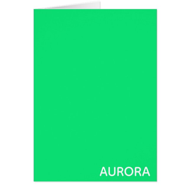 Cartão Aurora green color name (Frente)