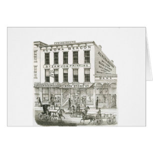 Cartão Aurora Illinois Aurora Beacon News 1871 Stone Lith