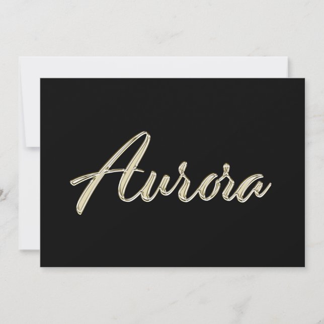 Cartão Aurora white gold Handwriting Karte (Frente)