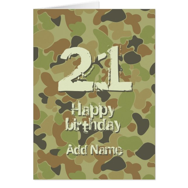 Cartão Aus green camouflage (Frente)