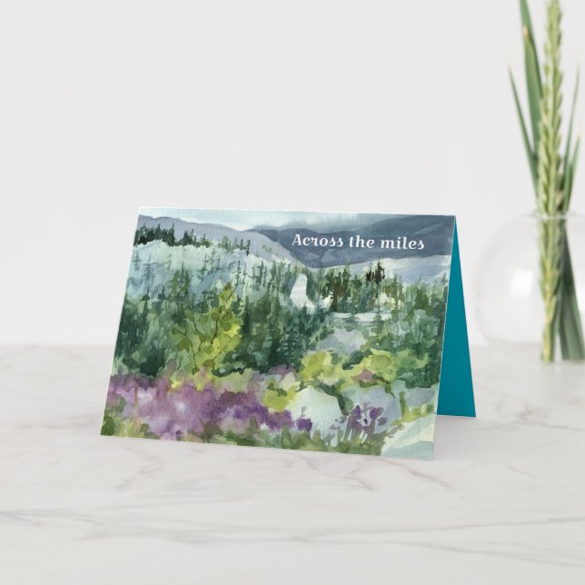 Cartão Ausente em Dia de os pais Landscape Watercolor (Frente)