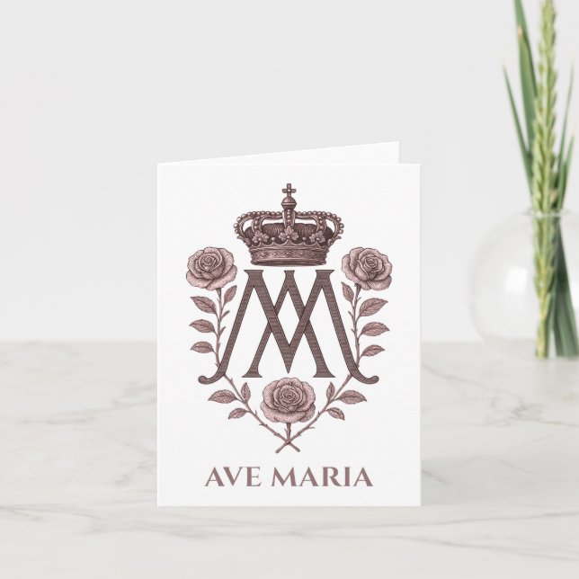 Cartão Auspice Maria Ave Maria Prayer Card  (Frente)