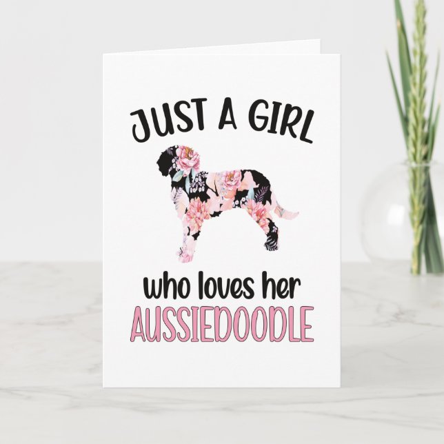Cartão Aussiedoodle Dog Girl Dog Aussiedoodle Mãe (Frente)