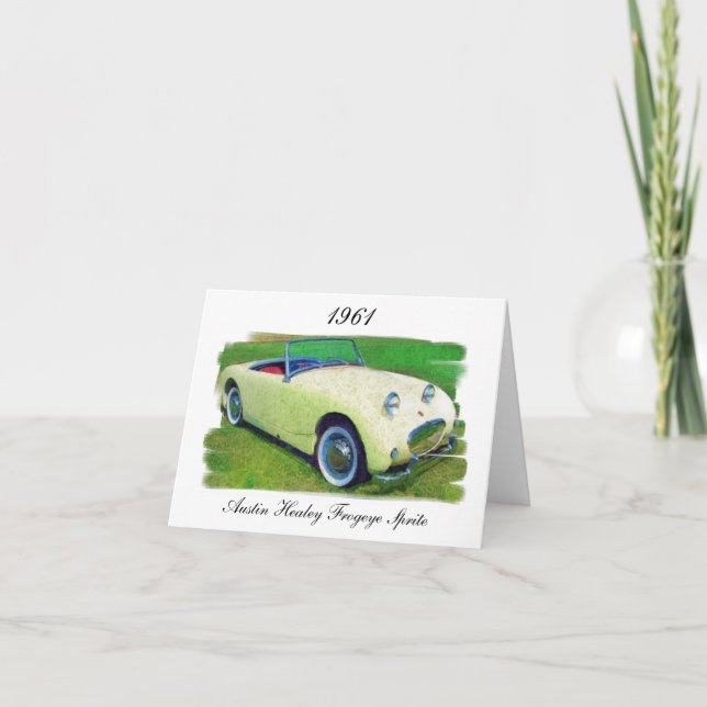 Cartão Austin Healey Frogeye Sprite, 1961 (Frente)