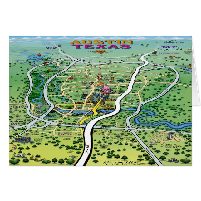 Cartão Austin Map (Frente Horizontal)