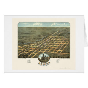 Cartão Austin, mapa panorâmico do manganês - 1870