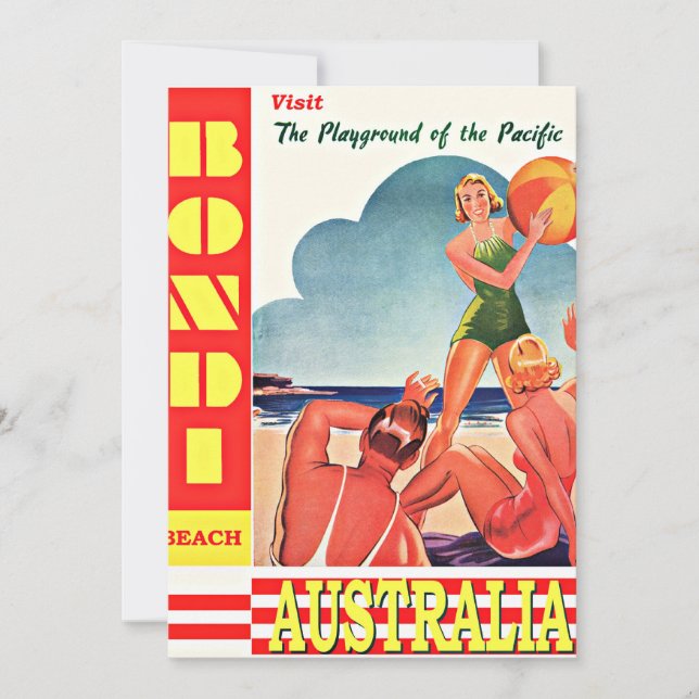Cartão Austrália-Playground do Pacífico, Praia de Bondi (Frente)