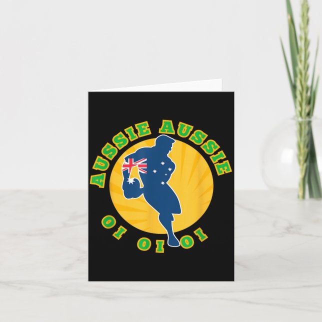 Cartão Australia Rugby, Wallabies Aussie Aussie Aussie Oi (Frente)